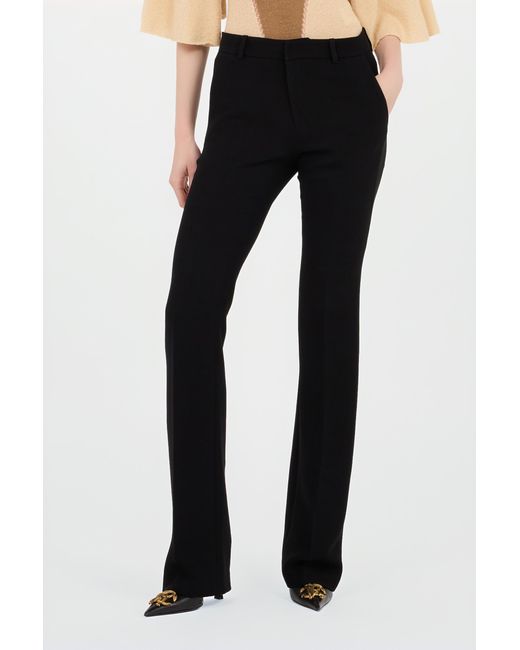 Roberto Cavalli Black Flared Trousers With Rc Monogram