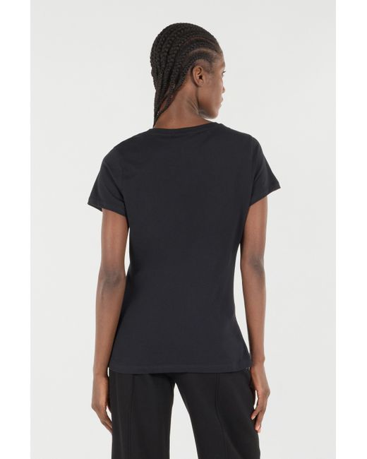 Roberto Cavalli Black T-Shirt With Rc Monogram And Logo With Studs