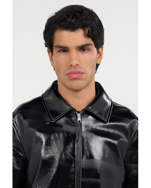 Roberto Cavalli Black Leather Jacket for men