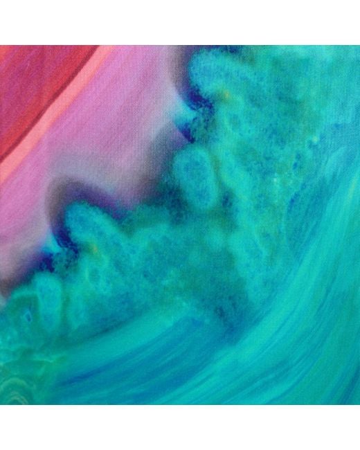 Roberto Cavalli Blue Long Dress Chemisier With Marbled Print