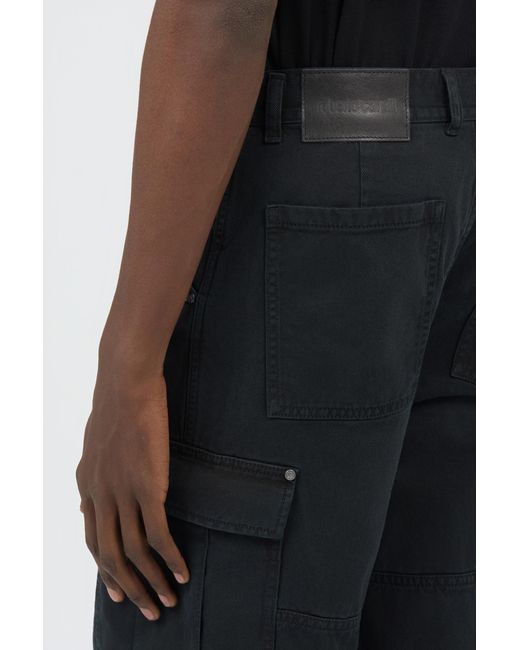 Roberto Cavalli Black Cotton Cargo Trousers for men