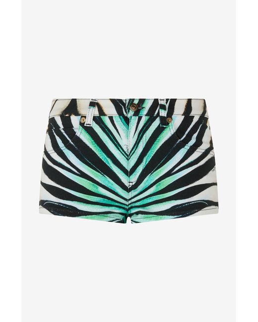 Roberto Cavalli Green Ray Of Sea Print Shorts