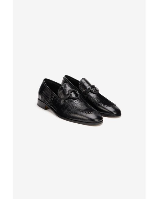 Roberto Cavalli Black Leather Loafer for men