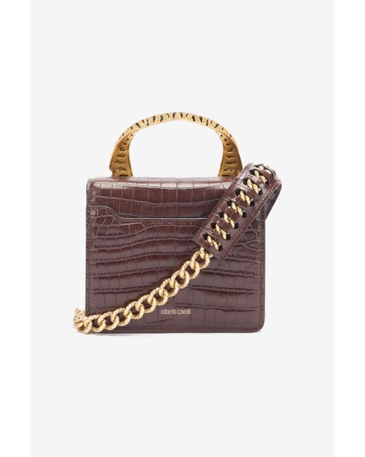 Roberto Cavalli Brown Medium Roar Bag