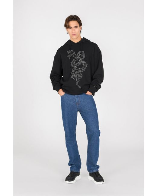 Sudadera Con Capucha Y Bordado Roberto Cavalli de hombre de color Black