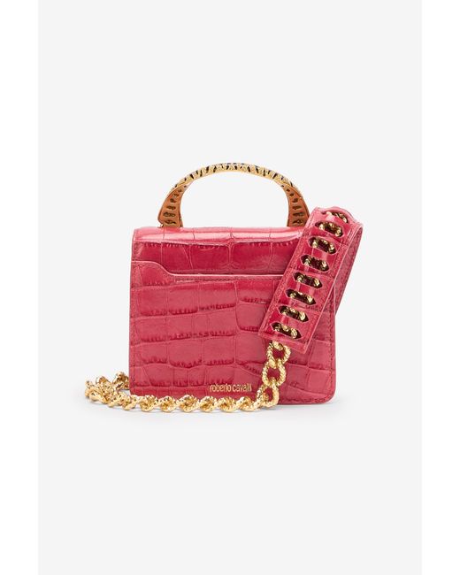 Roberto Cavalli Red Small Roar Bag