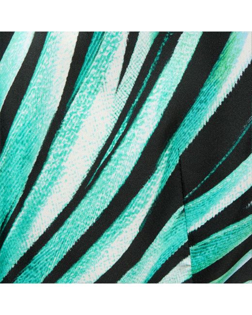 Roberto Cavalli Green Ray Of Sea Print Silk Jacket