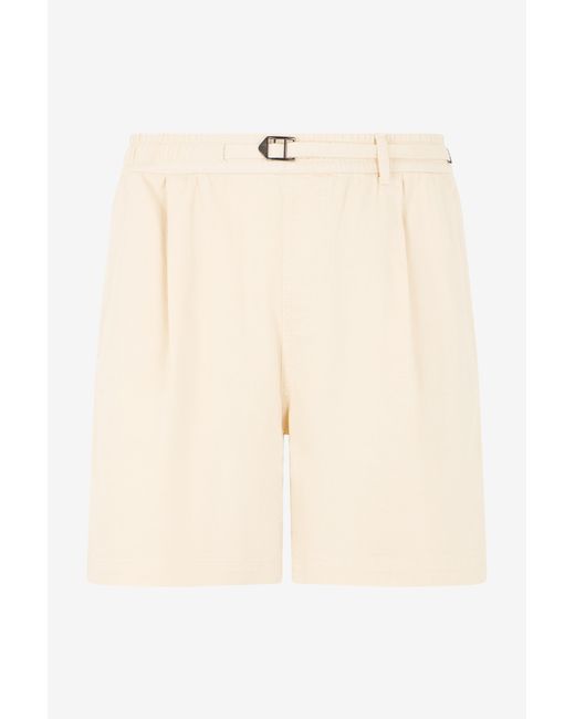 Roberto Cavalli Natural Cream Cotton Shorts With Belt for men