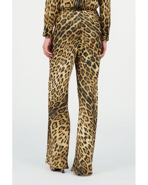 Roberto Cavalli Multicolor Leopard Print Palazzo Pants