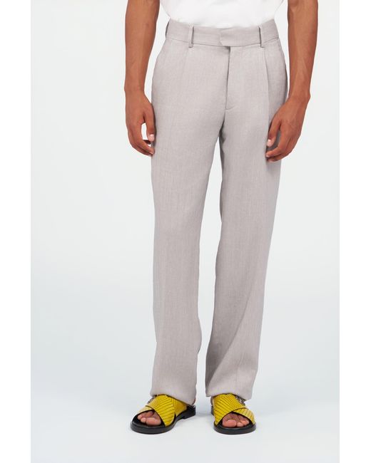 Roberto Cavalli Gray Elegant Linen Trousers for men