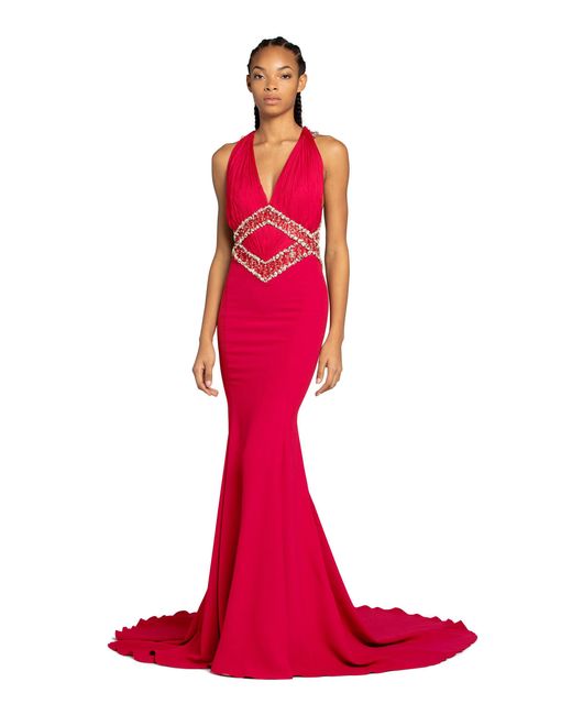 Roberto Cavalli Pink Bead-Embellished Maxi Dress