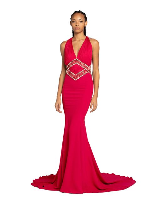 Roberto Cavalli Pink Bead-Embellished Maxi Dress