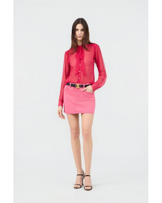 Roberto Cavalli Pink Denim Mini Skirt