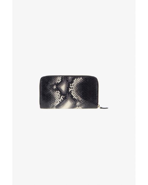 Roberto Cavalli Black Logo-Print Leather Wallet
