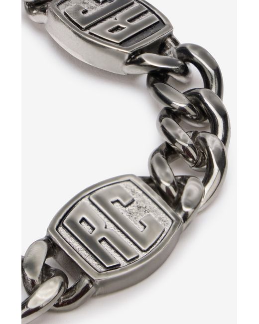 Roberto Cavalli Metallic Chain Bracelet With Rc Monogram for men