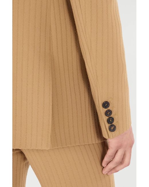 Roberto Cavalli Natural Striped Double-Breasted Jacket for men