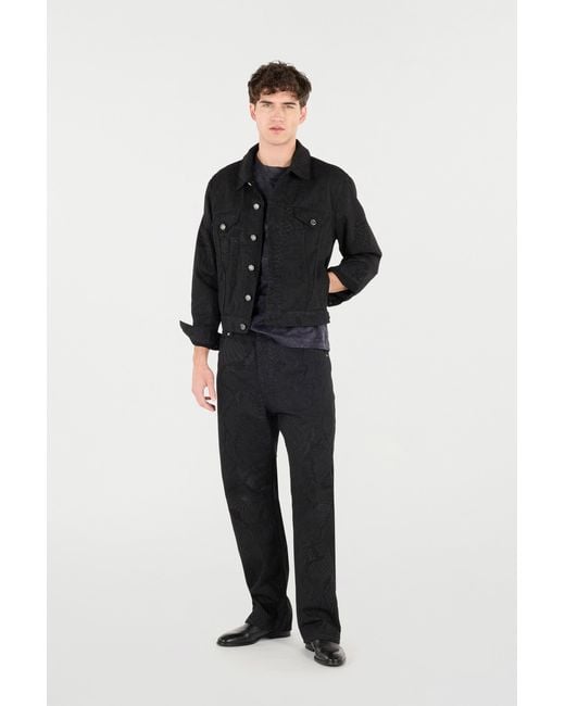 Roberto Cavalli Blue T-Shirt With Animal Print for men
