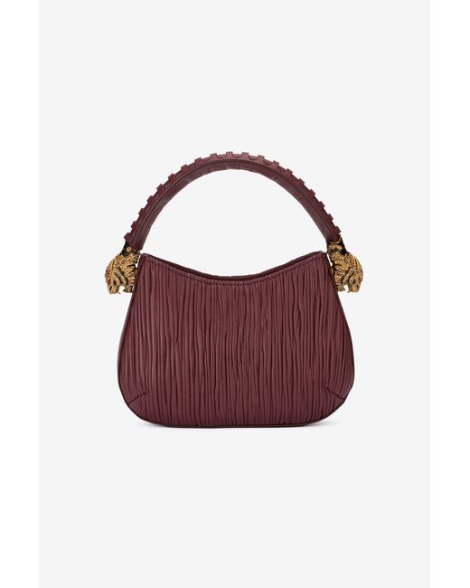 Roberto Cavalli Purple Hobo Roar Bag With Bejeweled Tigers