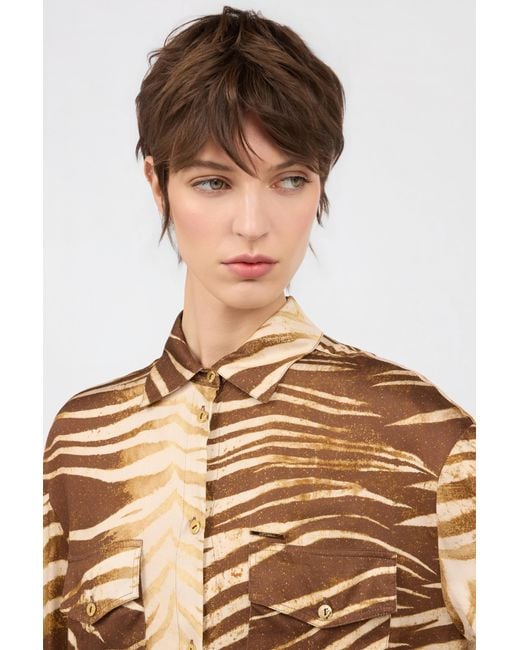Roberto Cavalli Natural Barb Print Shirt