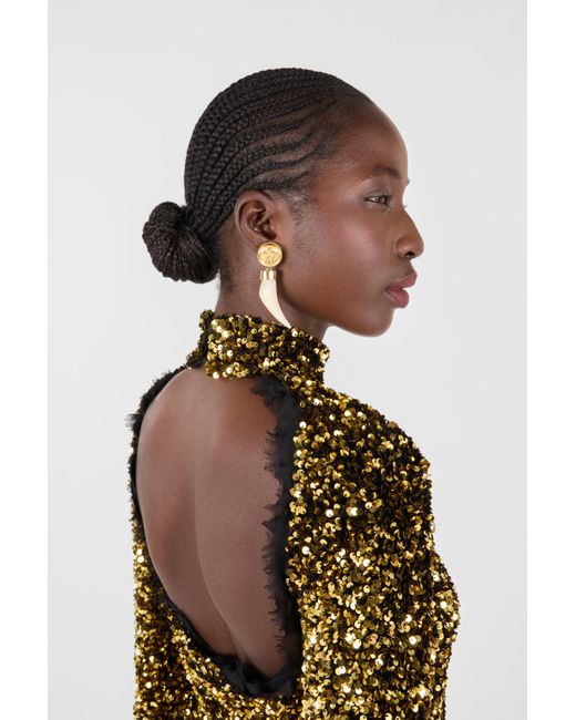 Roberto Cavalli White Drop Earrings With Fang