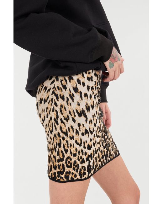 Roberto Cavalli Black Miniskirt With Jaguar Skin Print