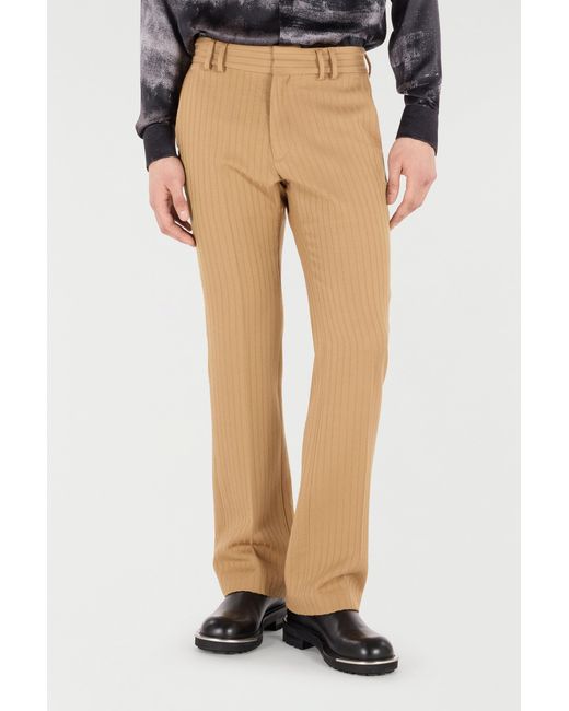 Roberto Cavalli Natural Striped Virgin Wool Pants for men