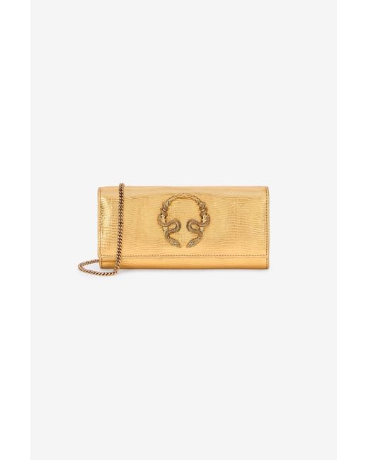 Roberto Cavalli Metallic Serpentine Wallet On Chain
