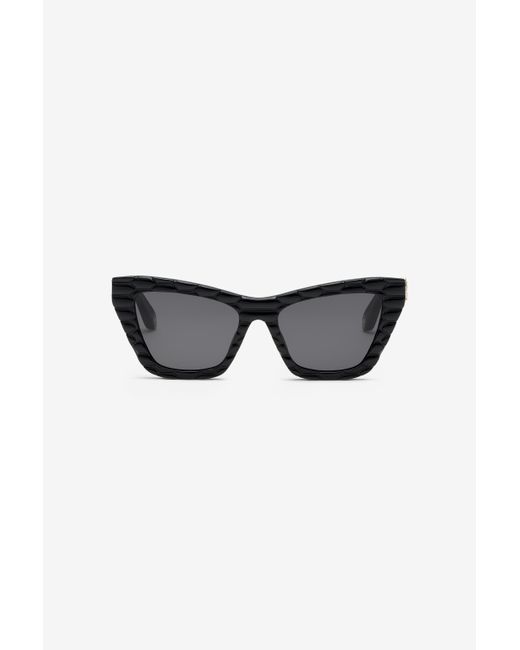 Roberto Cavalli Black Sunglasses With Smooth Front And Matelassè Effect On Temples