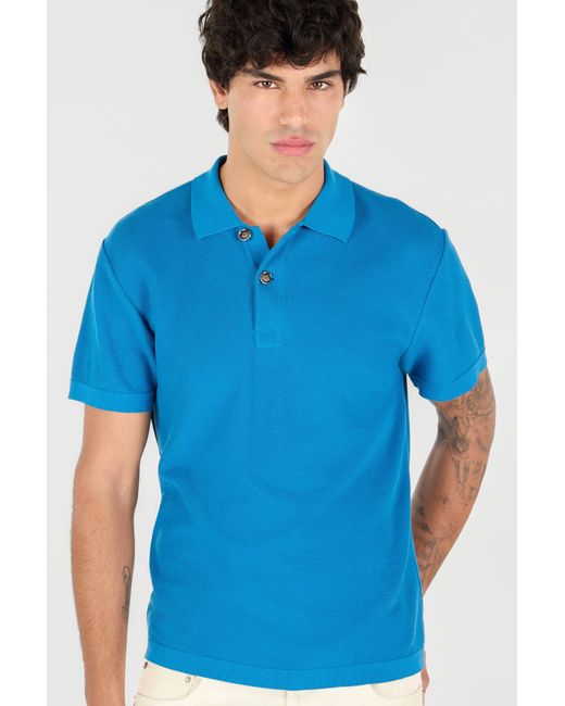 Roberto Cavalli Blue Stretto Di Messina Polo Sweater for men