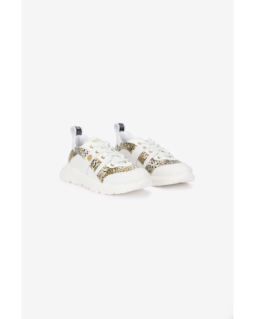 Roberto Cavalli Multicolor And Jaguar Sneakers With Logo