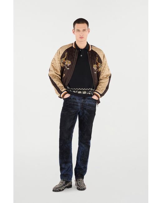 Roberto Cavalli Blue Jeans With Contrasting Discoloration Detailing for men