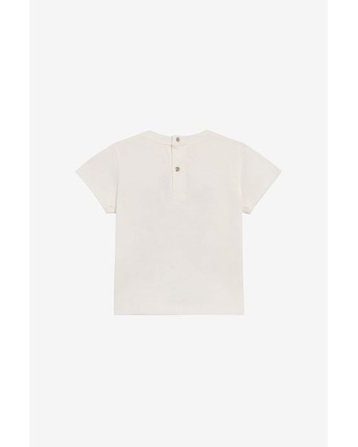 Roberto Cavalli White T-Shirt With Monogram Rc Embroidery