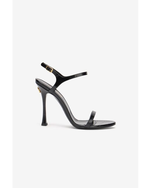 Roberto Cavalli Multicolor Croc-Effect Leather High-Heel Sandals