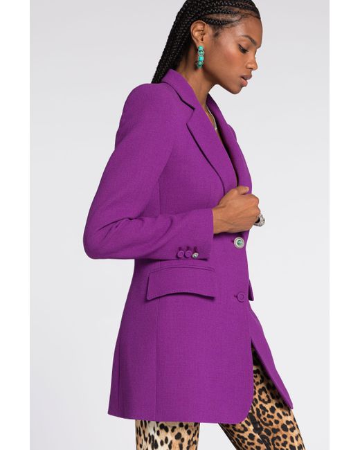 Blazer De Botonadura Simple Roberto Cavalli de color Purple
