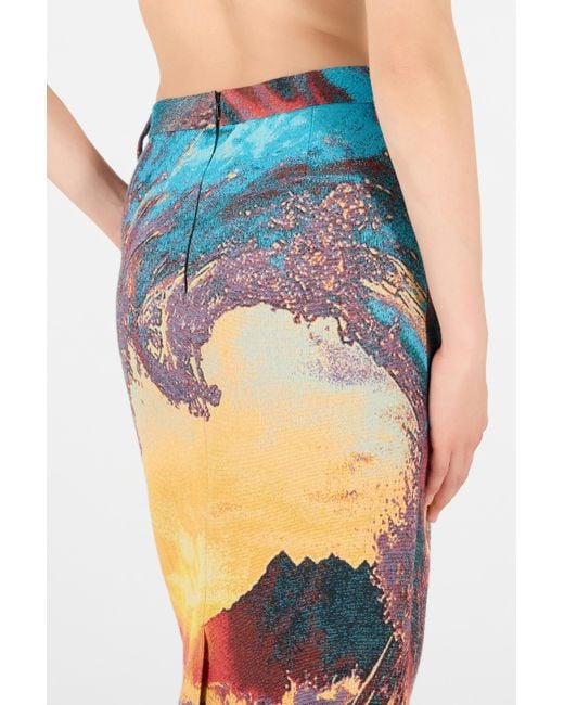 Roberto Cavalli White Itaca Print Skirt
