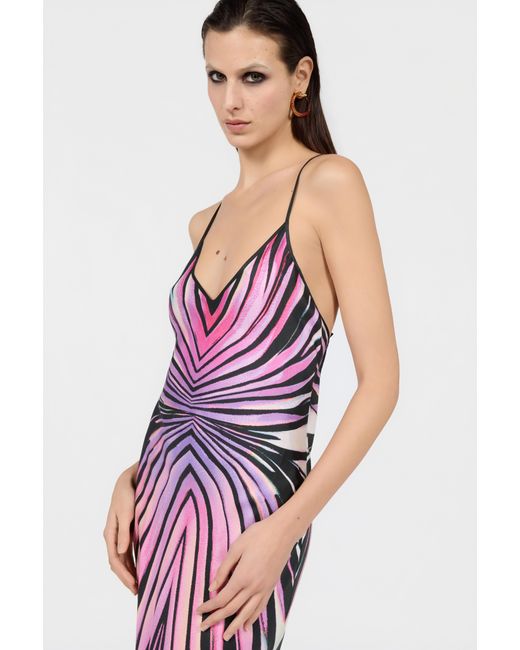 Roberto Cavalli White Ray Of Paradise Print Silk Slip Dress