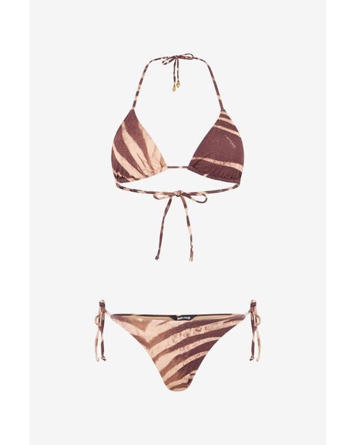 Roberto Cavalli Multicolor Natural Barb Print Bikini
