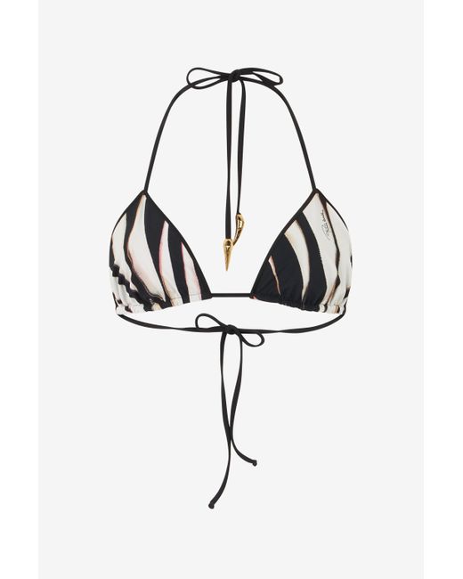 Roberto Cavalli Pink Bikini Top With Ray Of Print