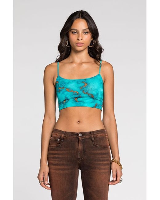 Roberto Cavalli Blue Cropped Vest Top