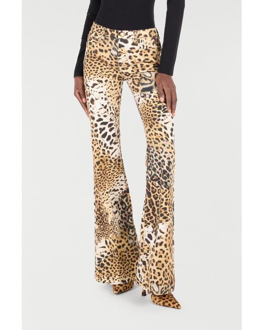 Roberto Cavalli Metallic Pants With Jaguar Skin Print