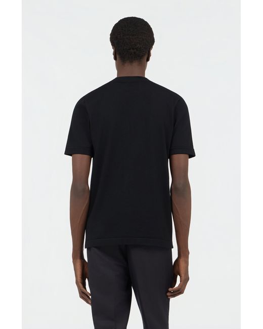 Roberto Cavalli Black Mock Neck T-Shirt for men