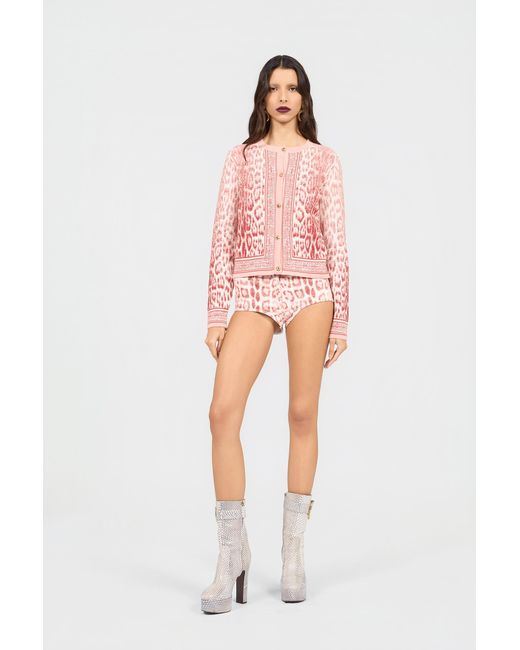 Roberto Cavalli Pink Jaguar Cardigan