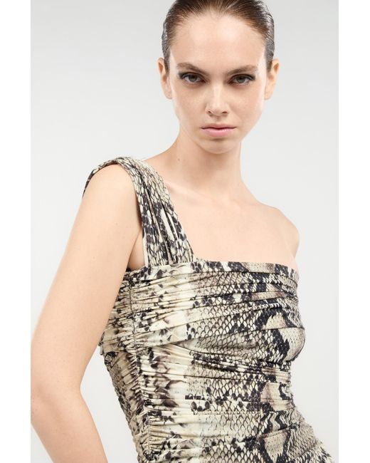 Roberto Cavalli White Mini Dress With Python Print