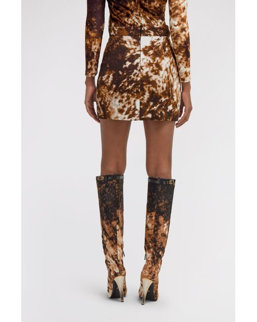 Roberto Cavalli Brown Appaloosa Print Mini Skirt