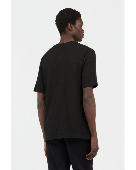 Roberto Cavalli Black Knit T-Shirt With Monogram Rc for men