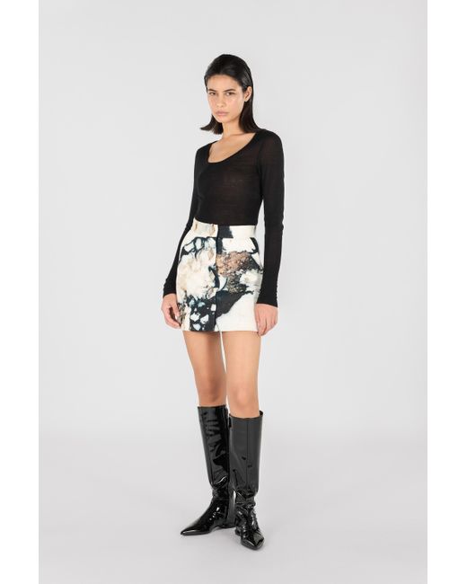 Roberto Cavalli Multicolor Marble Print Mini Skirt