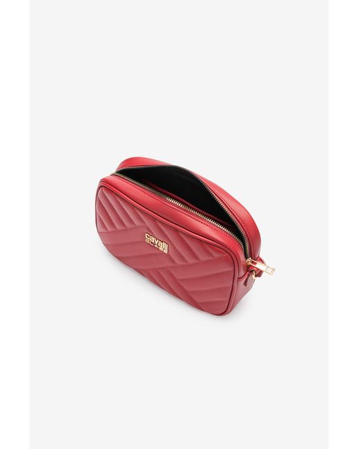 Roberto Cavalli Red Bag With Cavalli Class Chain Shoulder Strap