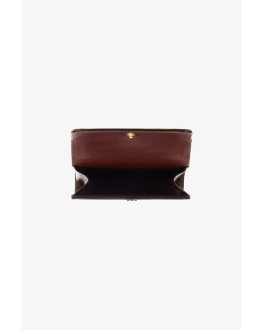Roberto Cavalli Brown Croc-Effect Leather Card Case