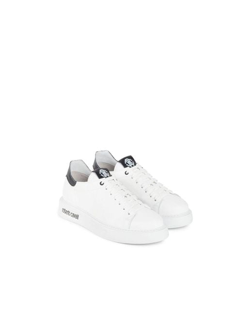 Roberto Cavalli White Rc Monogram Sneakers for men