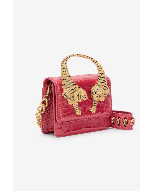 Roberto Cavalli Red Small Roar Bag